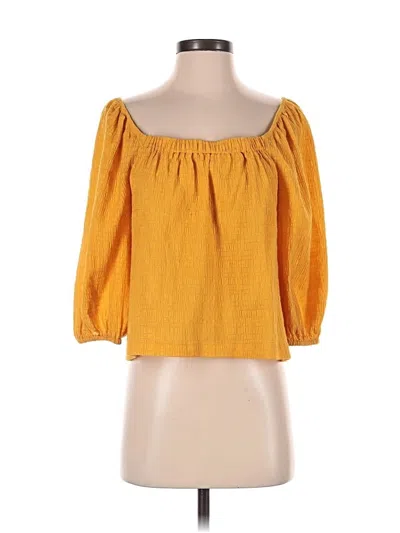 Pre-owned Bb Dakota By Steve Madden 3/4 Sleeve Blouse In Yellow