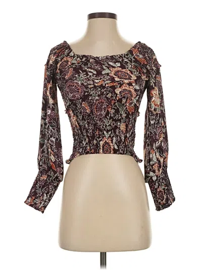 Pre-owned Bb Dakota By Steve Madden 3/4 Sleeve Top Brown Boatneck Tops