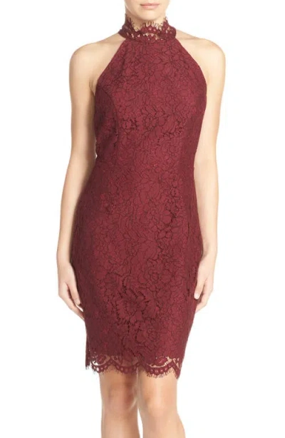 BB DAKOTA BY STEVE MADDEN BB DAKOTA BY STEVE MADDEN BB DAKOTA CARA HIGH NECK LACE COCKTAIL DRESS 