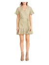 Bb Dakota By Steve Madden Big Flirt Energy Womens Floral Faux Wrap Mini Dress In Multi