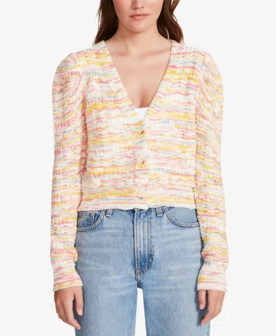Bb Dakota By Steve Madden Cardigan Women Multicolor Puff Sleeve Cozy Jzz70