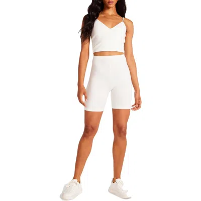 Bb Dakota By Steve Madden Keep Knit Simple Womens High Rise Ribbed Bike Short In Multi