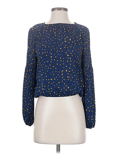 Pre-owned Bb Dakota By Steve Madden Long Sleeve Blouse In Blue