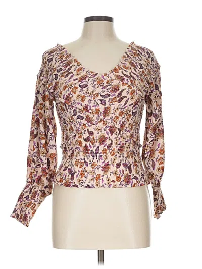 Pre-owned Bb Dakota By Steve Madden Long Sleeve Blouse In Brown