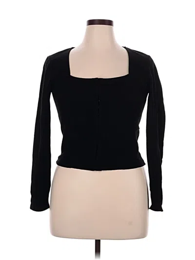 Pre-owned Bb Dakota By Steve Madden Long Sleeve Top Black Sweetheart Neckline Tops