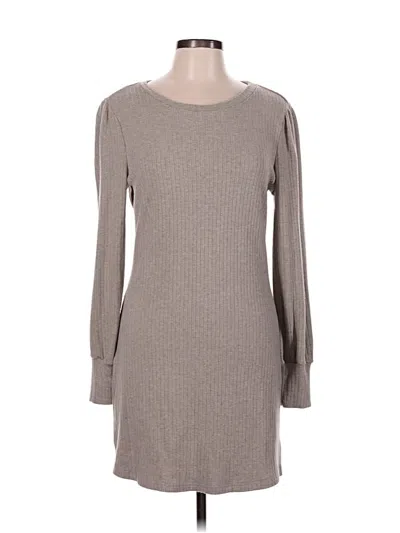 Pre-owned Bb Dakota By Steve Madden Long Sleeve Top Gray Boatneck Tops