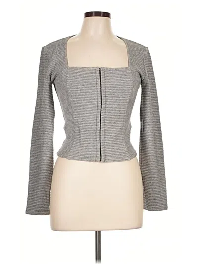 Pre-owned Bb Dakota By Steve Madden Long Sleeve Top Gray Square Neckline Tops