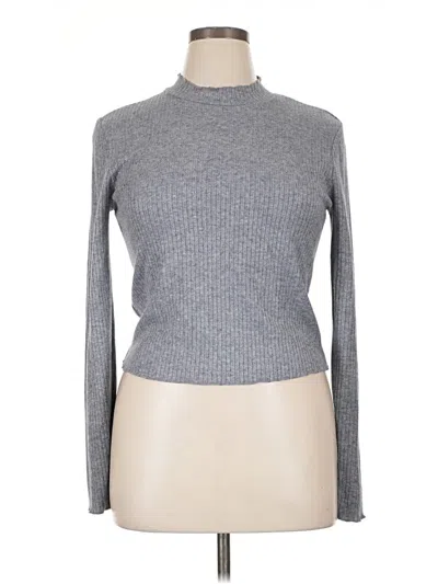 Pre-owned Bb Dakota By Steve Madden Long Sleeve Top Gray Turtleneck Tops