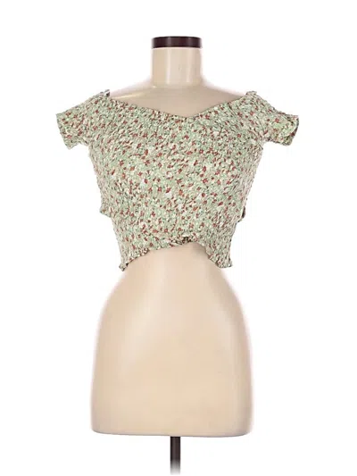 Pre-owned Bb Dakota By Steve Madden Short Sleeve Top Green Strapless Neckline Tops