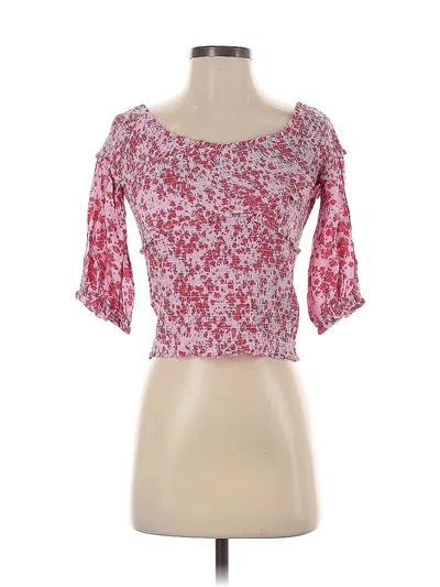 Pre-owned Bb Dakota By Steve Madden Short Sleeve Top Pink Sweetheart Neckline Tops