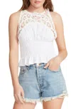 Bb Dakota By Steve Madden Sweetie Top Women's White Tiered Ruffle Jdm1652 In White
