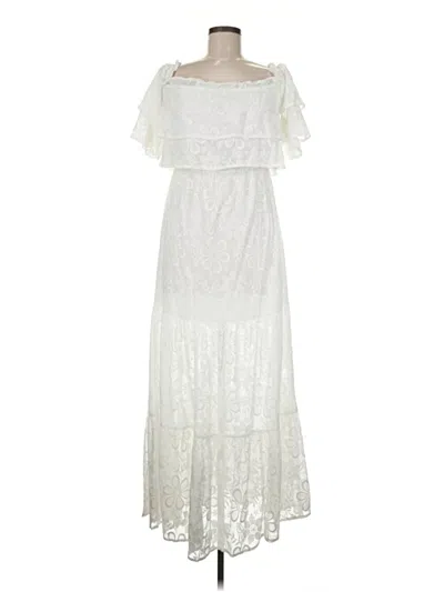 Pre-owned Bb Dakota Casual Dress In White