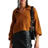 Bb Dakota Cay Cable Knit Sweater In Tan In Black