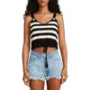 Bb Dakota Crochet Crop Top In Black/ivory In Multi