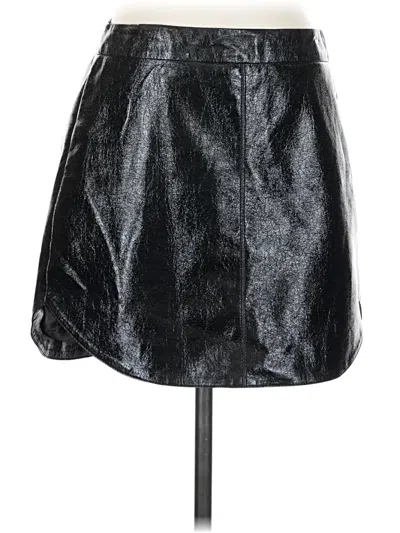 Pre-owned Bb Dakota Faux Leather Skirt In Black