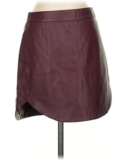 Pre-owned Bb Dakota Faux Leather Skirt In Burgundy