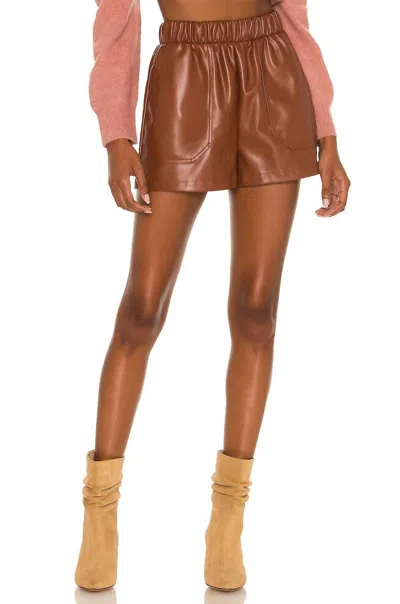 Bb Dakota Faux The Record Short In Cognac In Brown