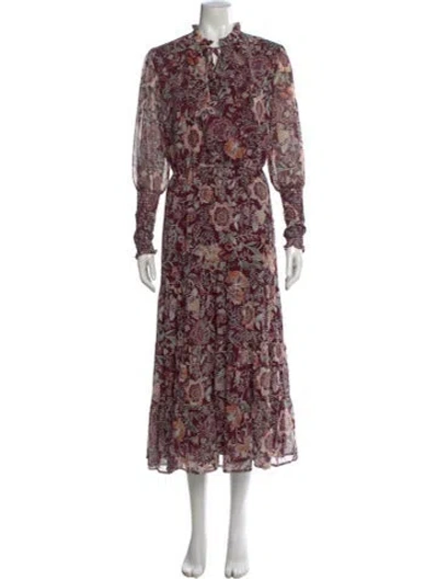 Pre-owned Bb Dakota Floral Print Long Dress In Multi