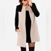 Bb Dakota Hana Crewneck Coat In Black/taupe In Black