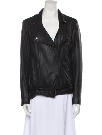 Pre-owned Bb Dakota Leather Biker Jacket In Black