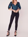 Bb Dakota Leopard Metallic Top In Blue In Blue