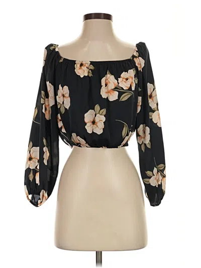 Pre-owned Bb Dakota Long Sleeve Blouse In Black