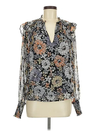 Pre-owned Bb Dakota Long Sleeve Blouse In Silver