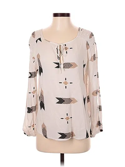 Pre-owned Bb Dakota Long Sleeve Blouse In White