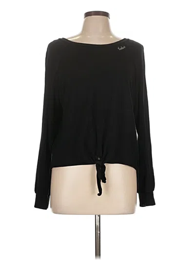 Pre-owned Bb Dakota Long Sleeve Top Black Boatneck Tops
