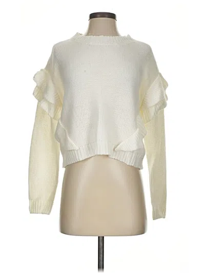 Pre-owned Bb Dakota Long Sleeve Top Ivory Turtleneck Tops
