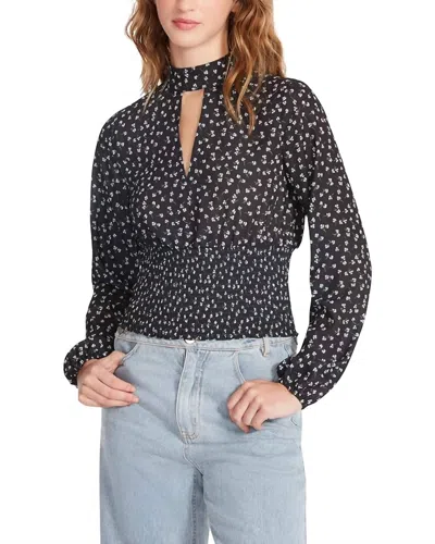 Bb Dakota Olivia Blouse In Black In Blue