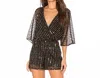 Bb Dakota Party Romper In Black + Gold In Black