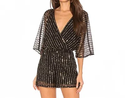 Bb Dakota Party Romper In Black + Gold