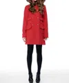 Bb Dakota Preston With Faux Fur Trim Hood Coat In Red In Red