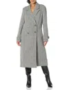 Bb Dakota Prince Long Sleeve Coat In Black Herringbone In Gray