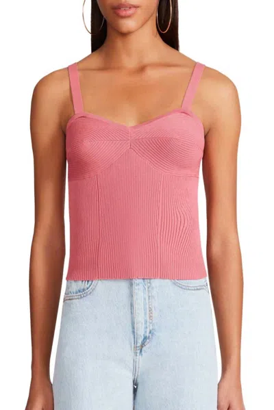 Bb Dakota Ribknit Bustier Tank Top In Lipstick In Multi