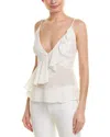 Bb Dakota Ruffle Cami Tank Top In White In White