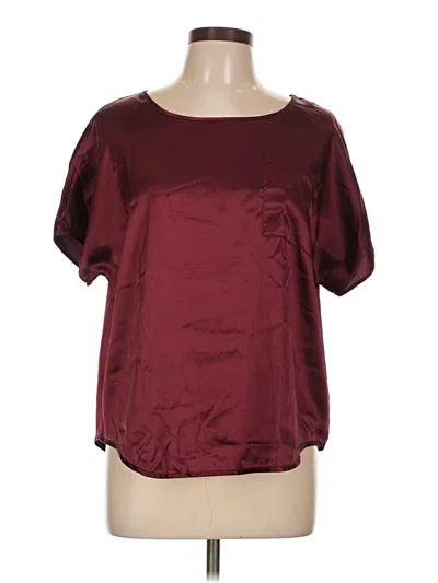 Pre-owned Bb Dakota Short Sleeve Blouse In Burgundy