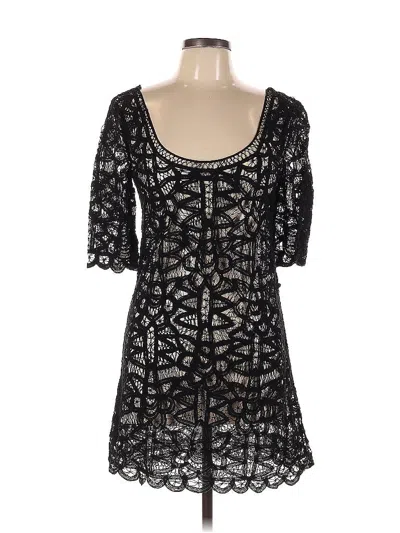 Pre-owned Bb Dakota Short Sleeve Top Black Square Neckline Tops