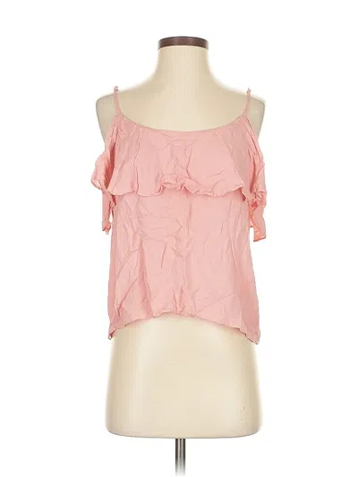Pre-owned Bb Dakota Short Sleeve Top Pink Cold Shoulder Neckline Tops