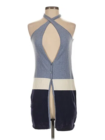 Pre-owned Bb Dakota Sleeveless Top Blue Halter Neckline Tops