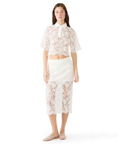 Bb Dakota Women's Monette Calf Bodycon Skirt In White