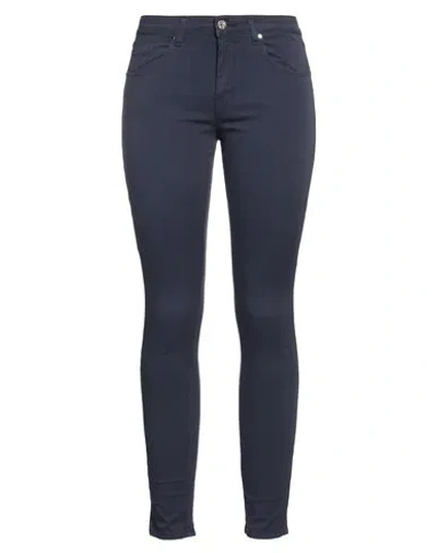 Bb Jeans London Woman Pants Navy Size 31 Cotton, Elastane In Navy Blue