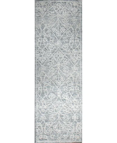 Bb Rugs Adige 2'6"x8' Runner Area Rug In Light Blue