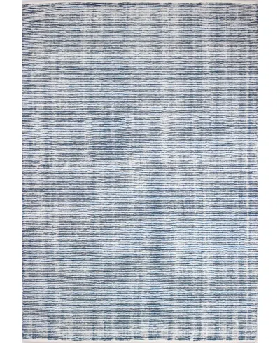 Bb Rugs Bayside Tem-01 Ivory, Navy 7'6" X 9'6" Area Rug In Blue