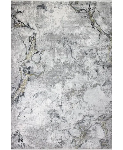 Bb Rugs Charm Cha-01 Gray, Gold 7'9" X 9'9" Area Rug In Gray,gold