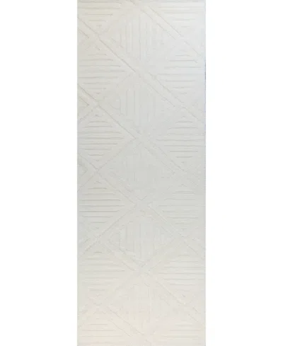 Bb Rugs Adige Lc172 2'6" X 8' Runner Area Rug In White