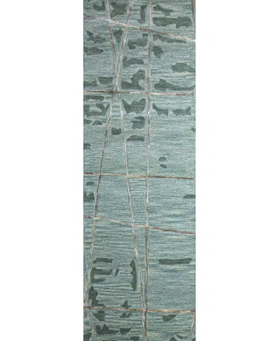 Bb Rugs Larchmont Lr392 2'6"x8' Runner Area Rug In Aqua
