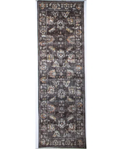 Bb Rugs Legacy Lgc108 2'6"x10' Runner Area Rug In Charcoal
