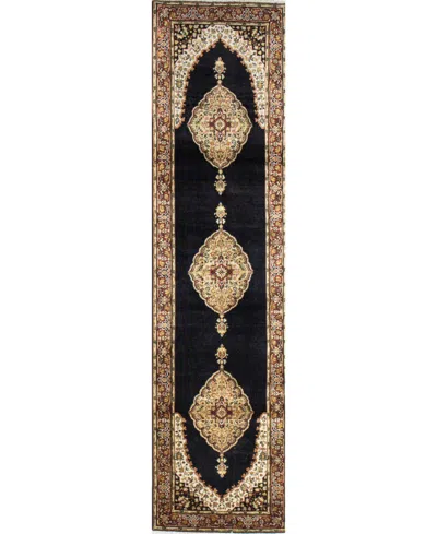 Bb Rugs One Of A Kind Pak Oushak 2'3x8'8 Runner Area Rug In Black